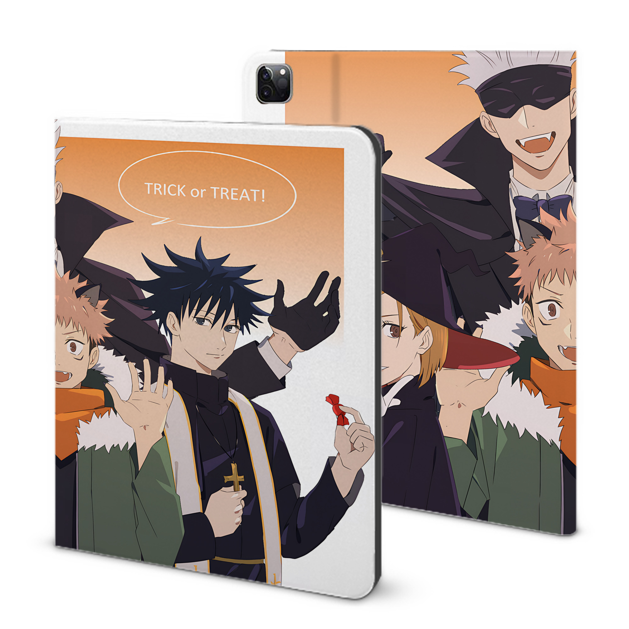 （画像用） 呪術廻戦 Jujutsu Kaisen IPad ケース ブック型 PUレザー TPU 耐衝撃 軽量 薄型 ペン収納なし 全面保護 IPad 各モデル対応